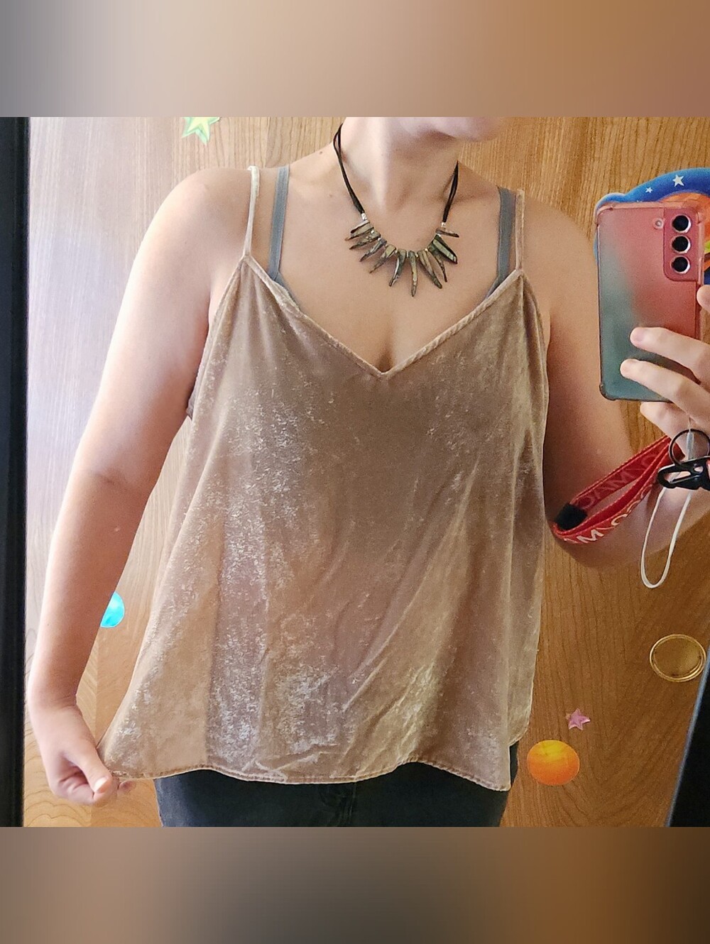 LOFT Velvet Tank Top Taupe